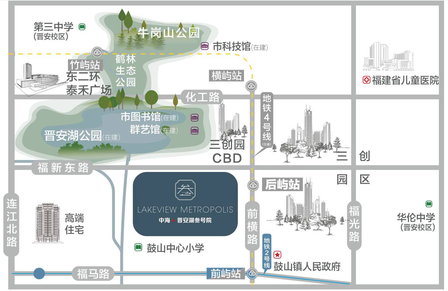 福州中海晋安湖叁号院项目的亮点和周边配套-福州楼盘网